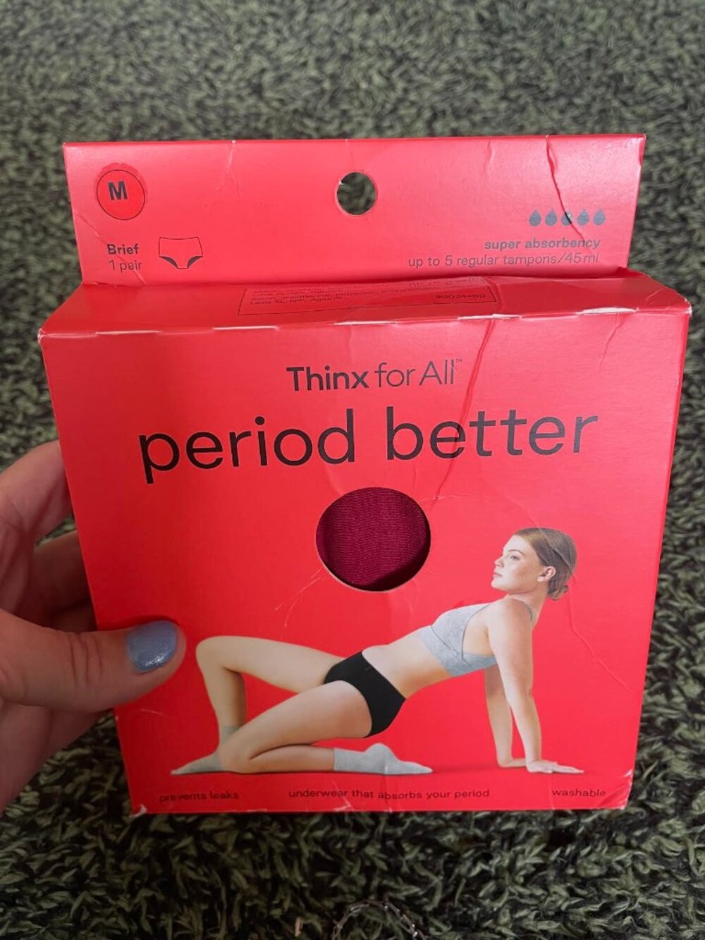 Thinx Period Panties Size Medium Red Briefs
